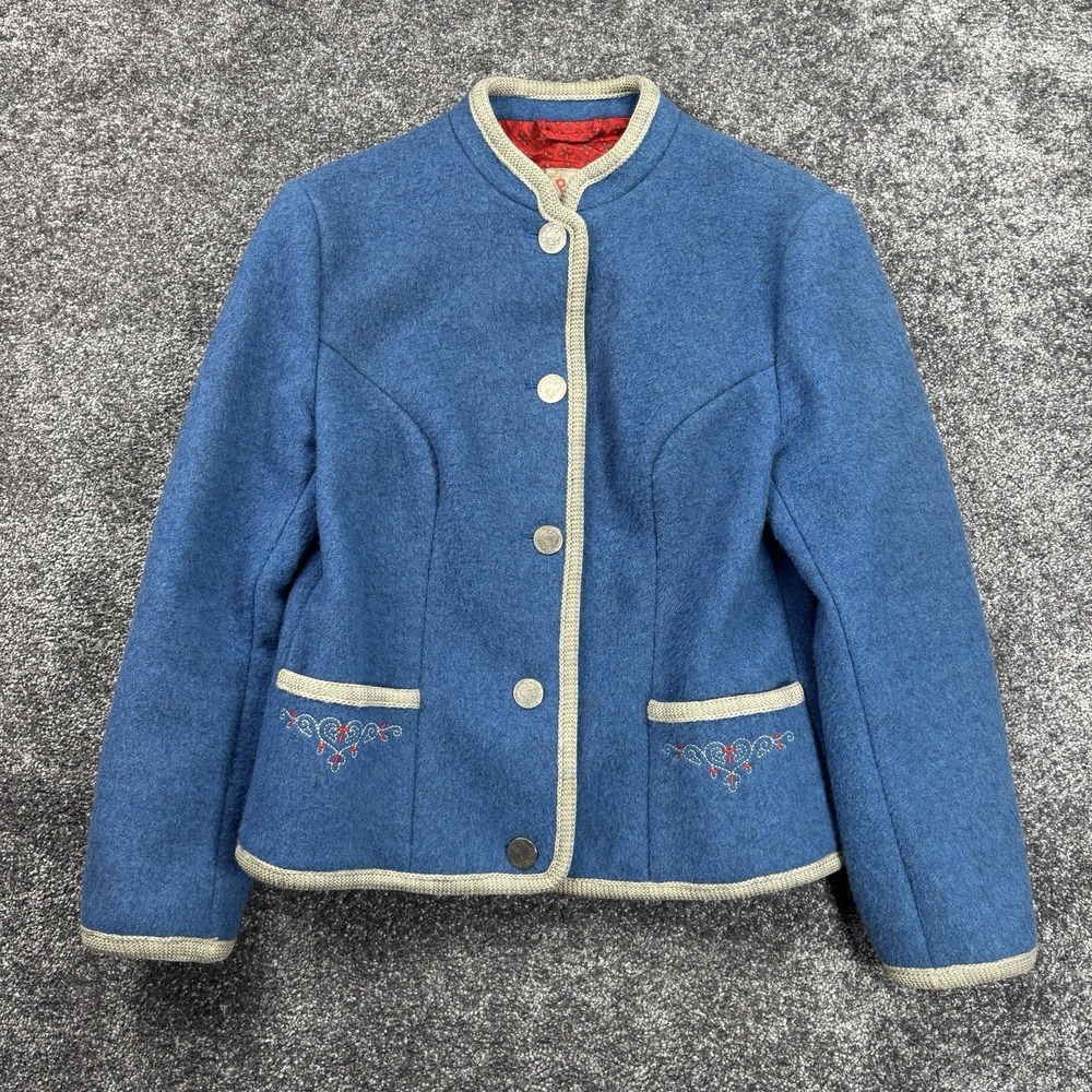Vintage Boos Austrian Style Nordic Felted Boiled Wool Jacket Cardigan Womens‎ 42
